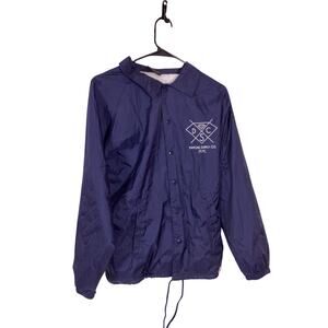 Y2k Skate Diamond Supply Co Navy Blue White Button Snap Windbreaker Men’s Small